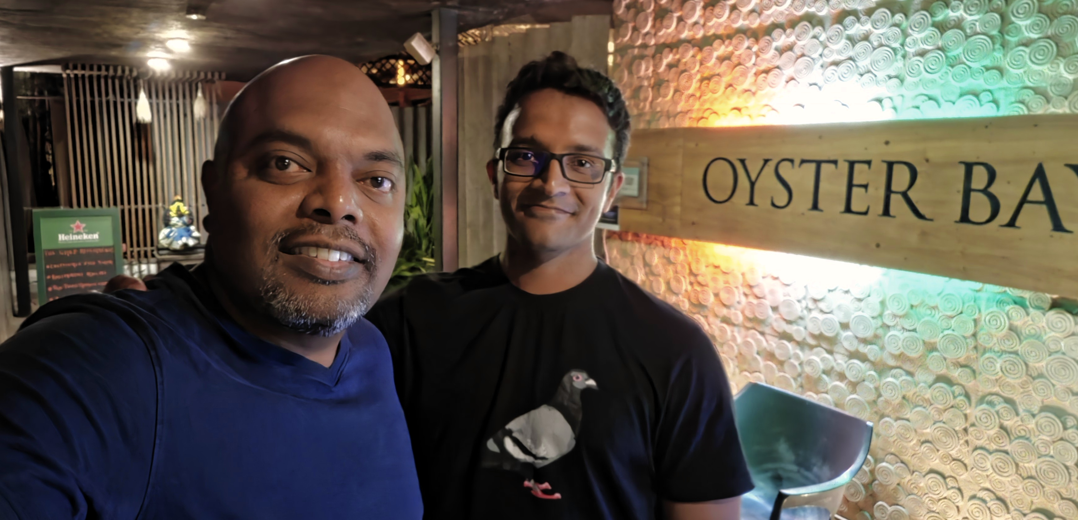 With friend in Oyester Bay, Mysore